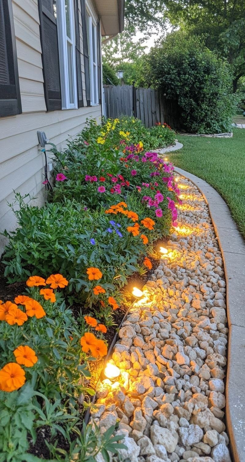 Placeholder: lit garden border inspiration image